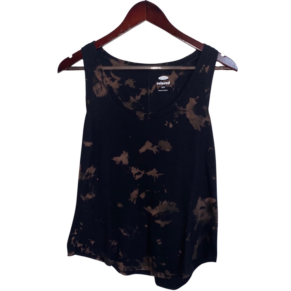 RELAXED FIT BLEACHED TEXTURED TANK TOP
